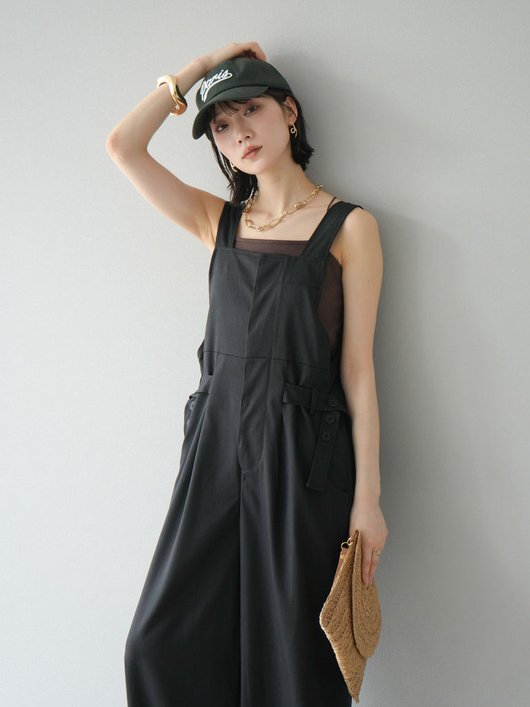 予約]ベルトデザインサロペット/ブラック – Lumier