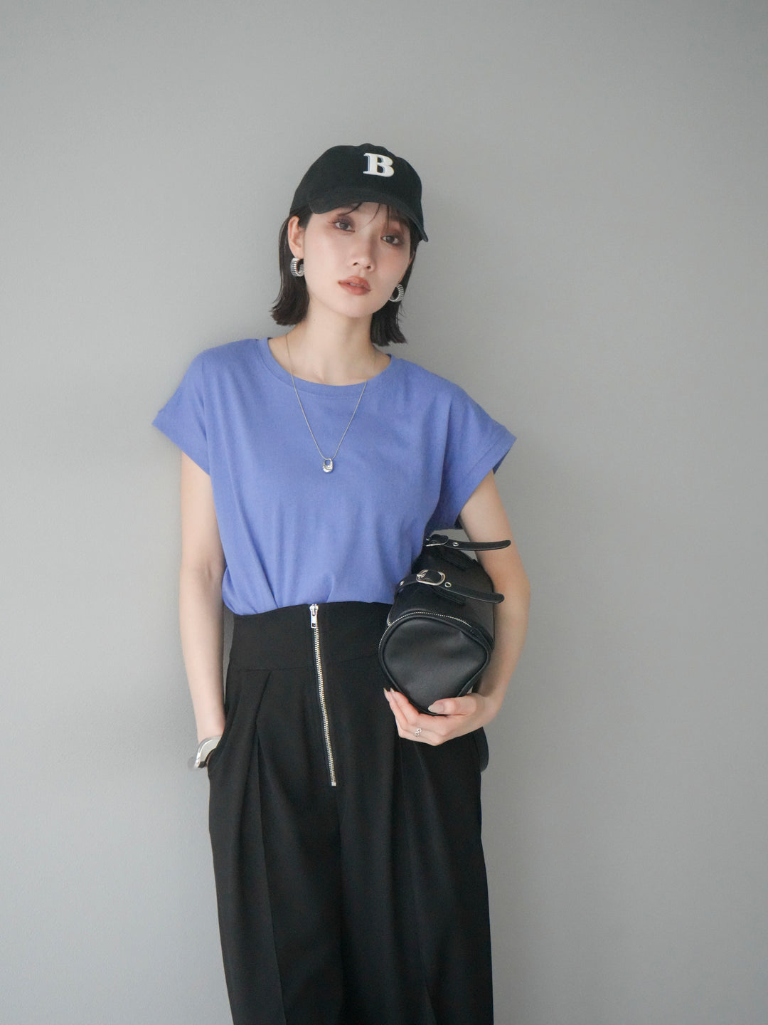 [予約]フレンチスリーブTシャツ/ブルーパープル　