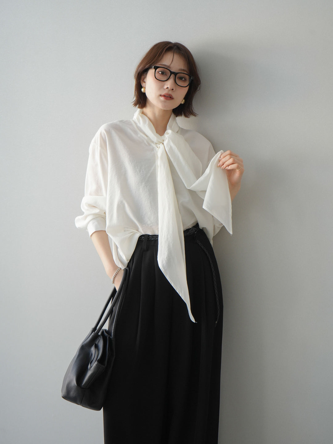 [予約]シアーボウタイブラウス/ivory