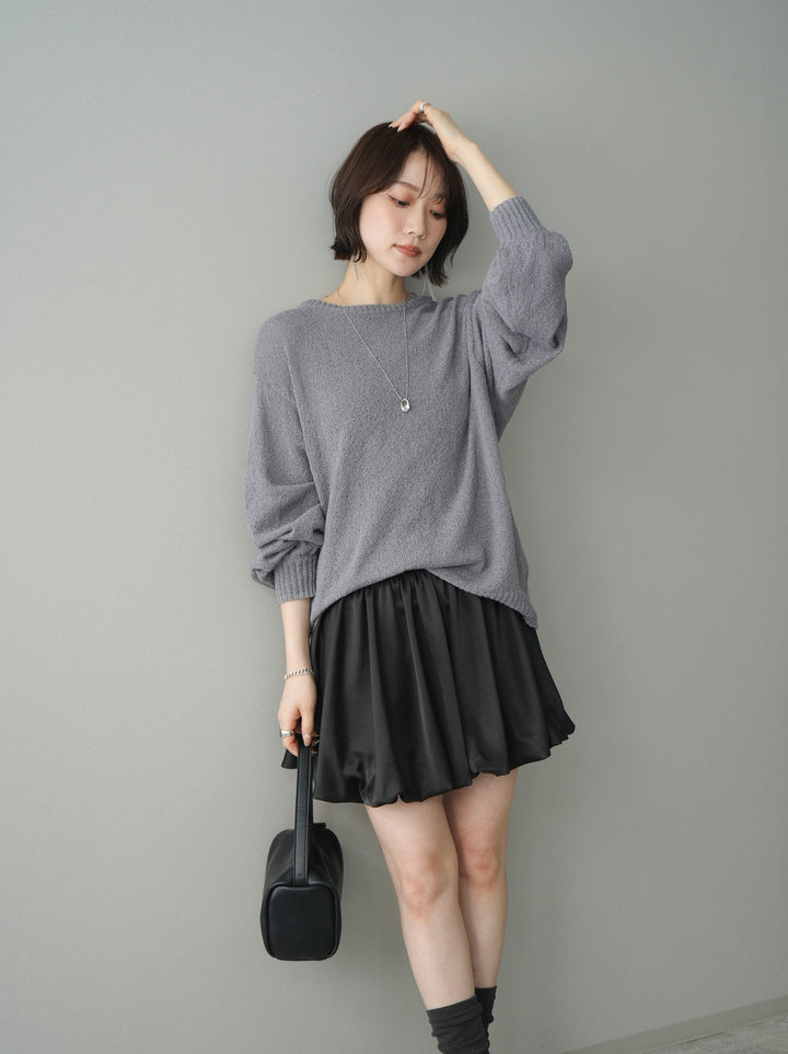 [予約]バックシアーフラワーレースニットプルオーバー/gray