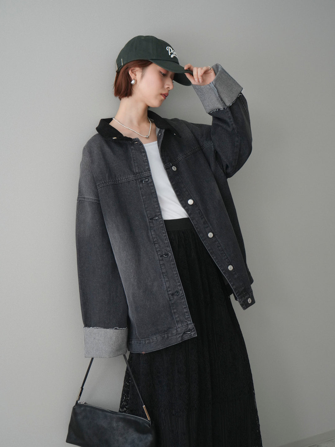 [予約]コーデュロイ×デニムミドルジャケット/gray