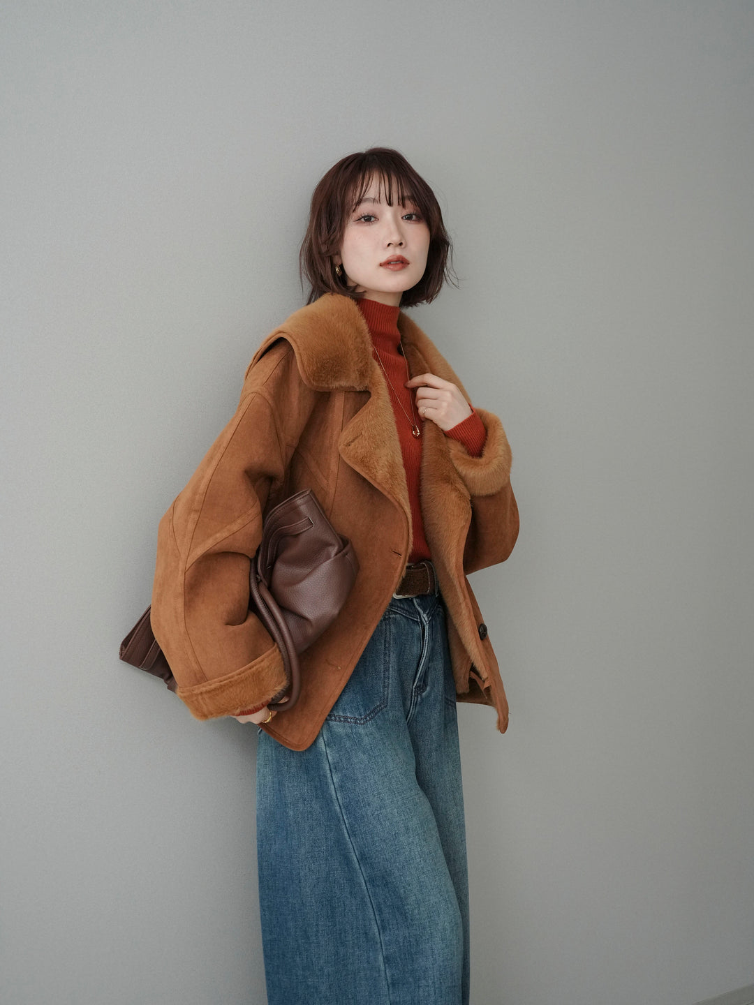 [SET]ムートンショートジャケット+ムートンショートジャケット(2set)