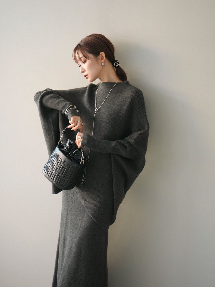 [SET]ウール混ドルマンニット&スカートSET UP+ウール混ドルマンニット&スカートSET UP(2set)