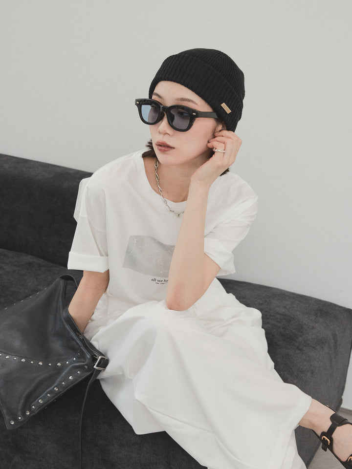 [予約]箔プリントドライタッチコットンTEE /オフ