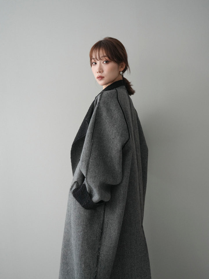 [予約]アウトシーム裏ボアコート/gray