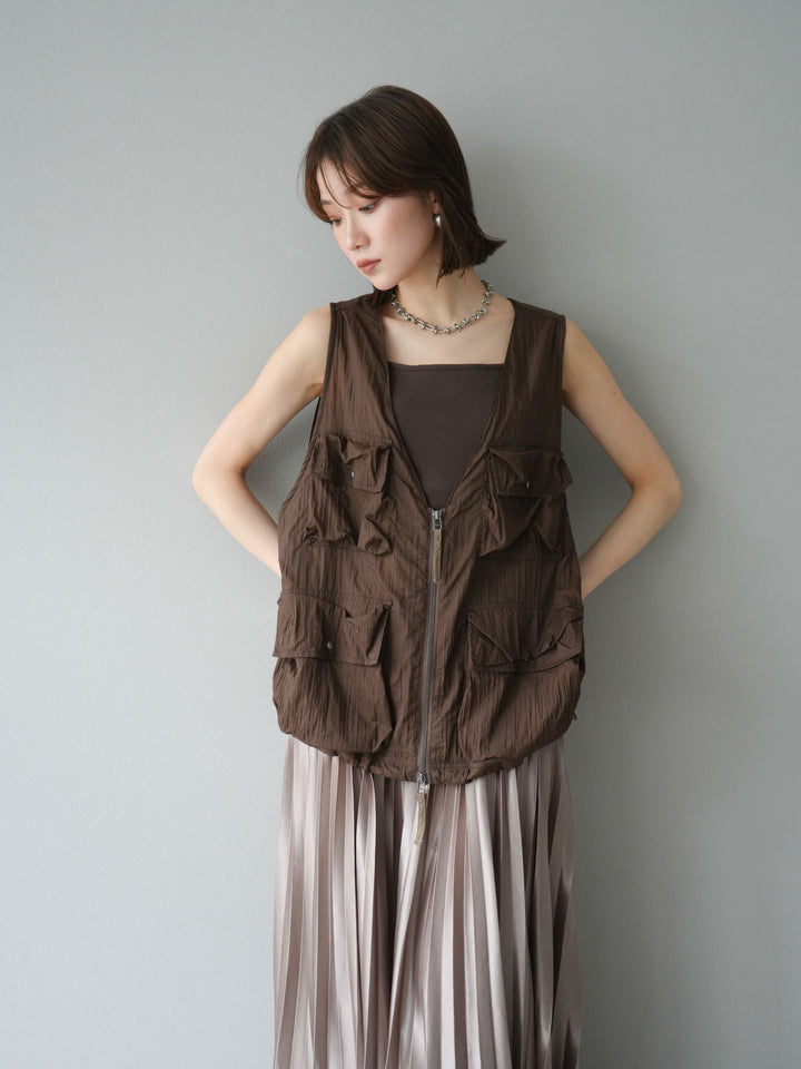 [予約]ナイロンBIGポケットシアーベスト/ブラウン