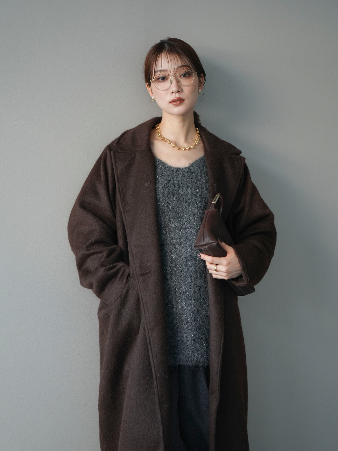 [予約]ソフトシャギーチェスターコート/brown