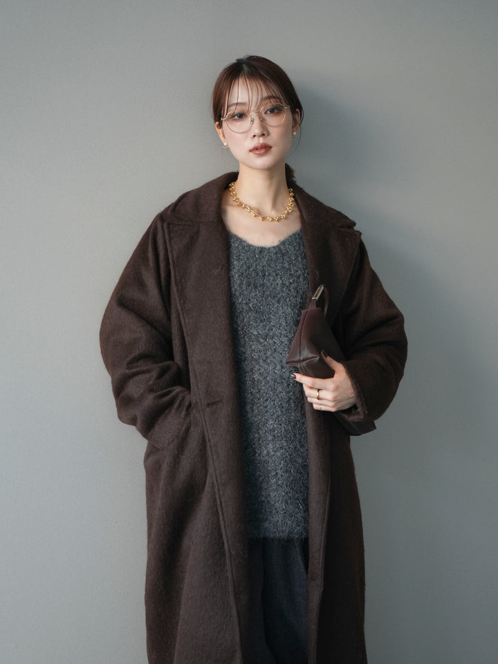 [予約]ソフトシャギーチェスターコート/brown