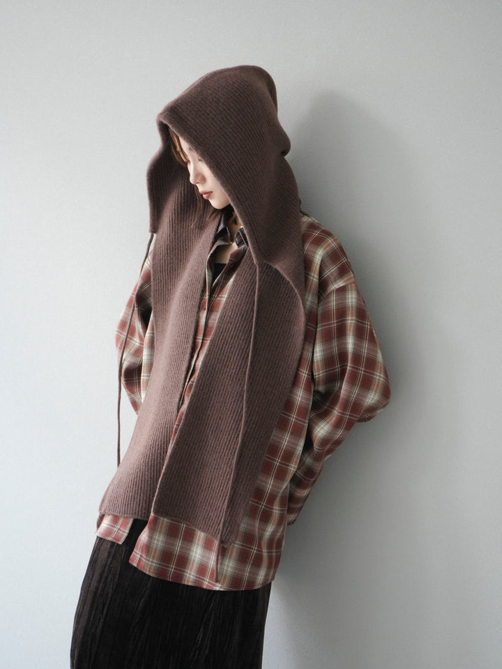 [SET]レザー襟オンブレチェックオーバーシャツ +クラッシュベロアナロースカート(2set)