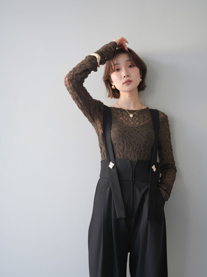 [予約]バックラウンドジャガードレーストップス/brown