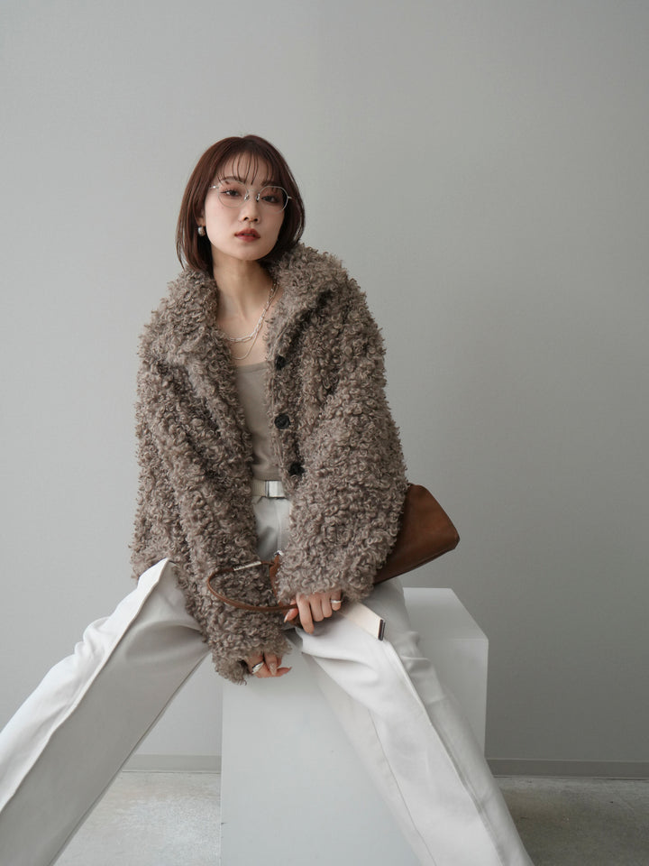 [SET]プードルファーミドルスタンドブルゾン+選べるアクセセット(2set)