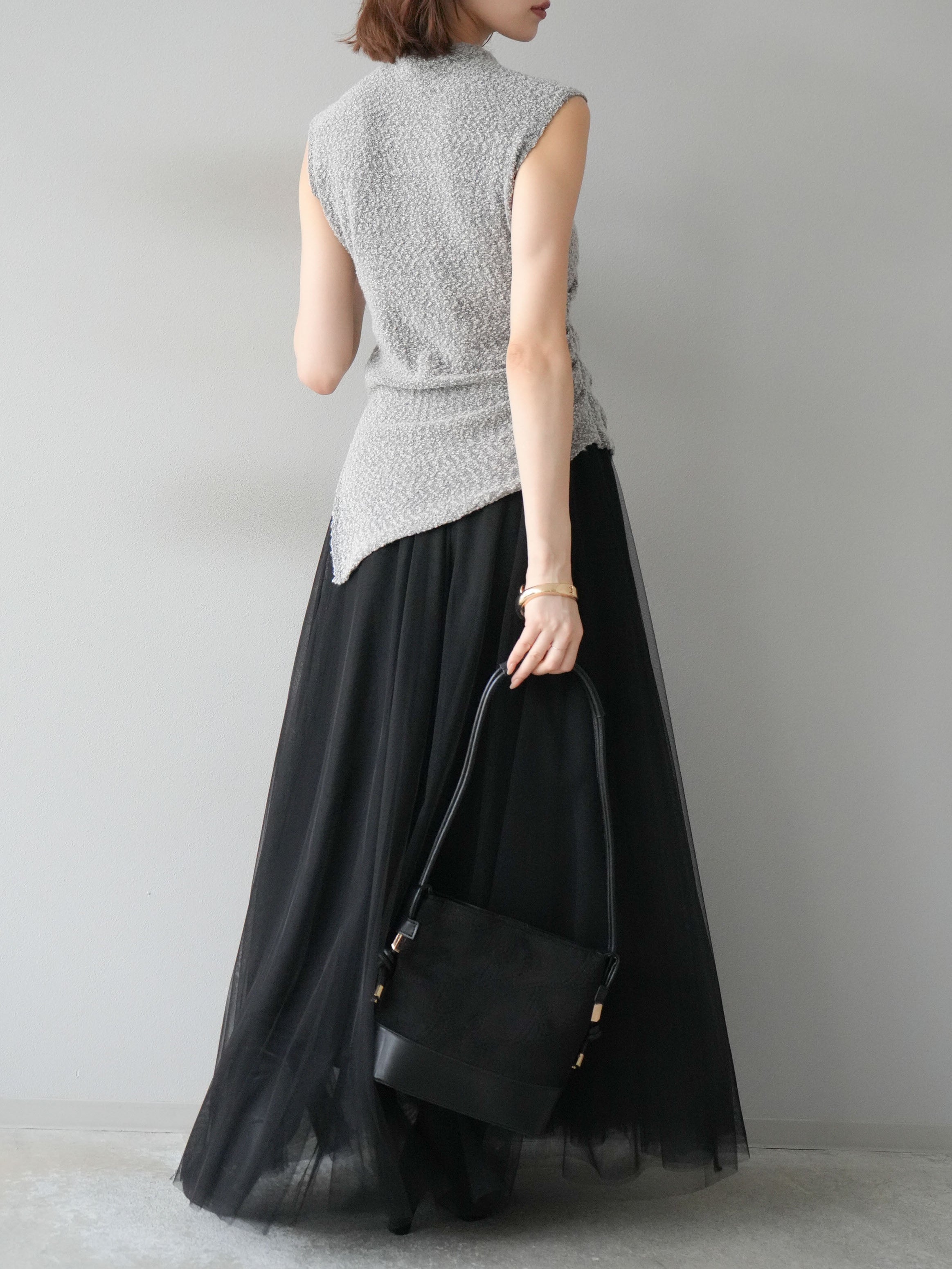 予約]チュールボリュームスカート/ブラック – Lumier