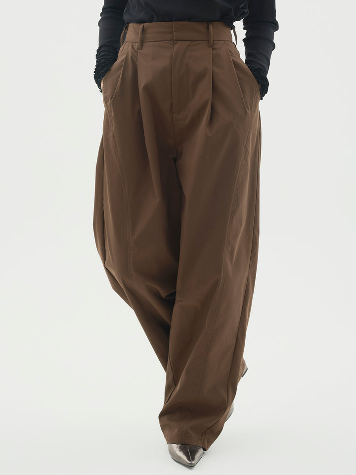 [予約]タフタワイドカーブパンツ/ブラウン
