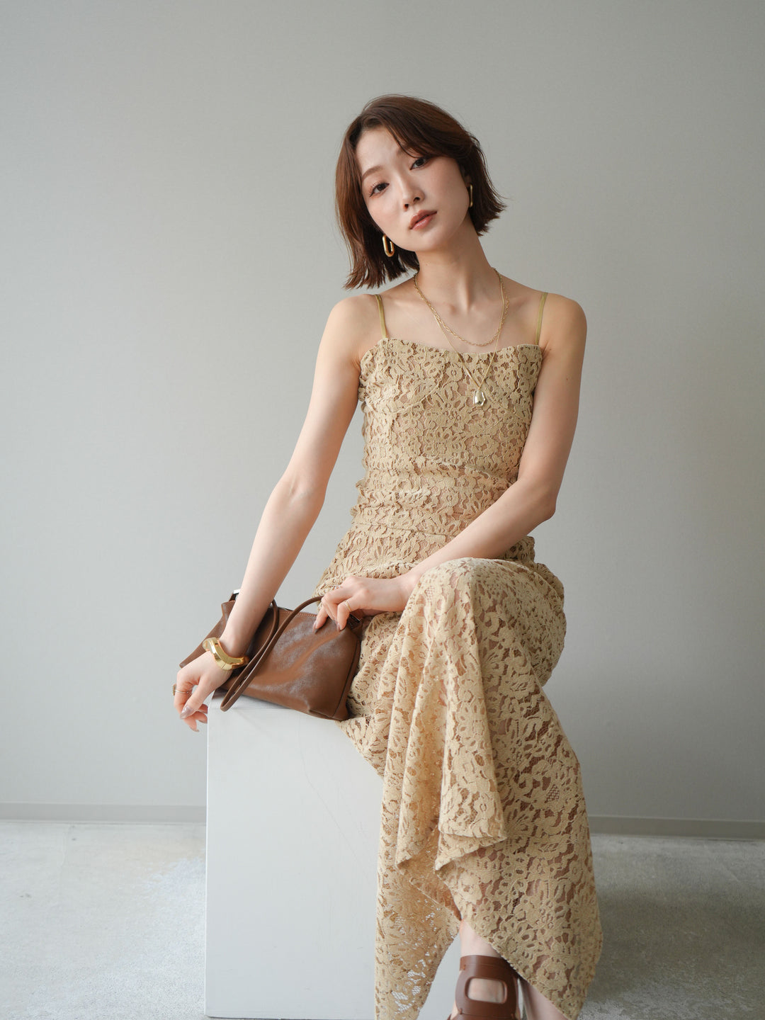 [SET]フルレースキャミ＆IラインスカートSET UP