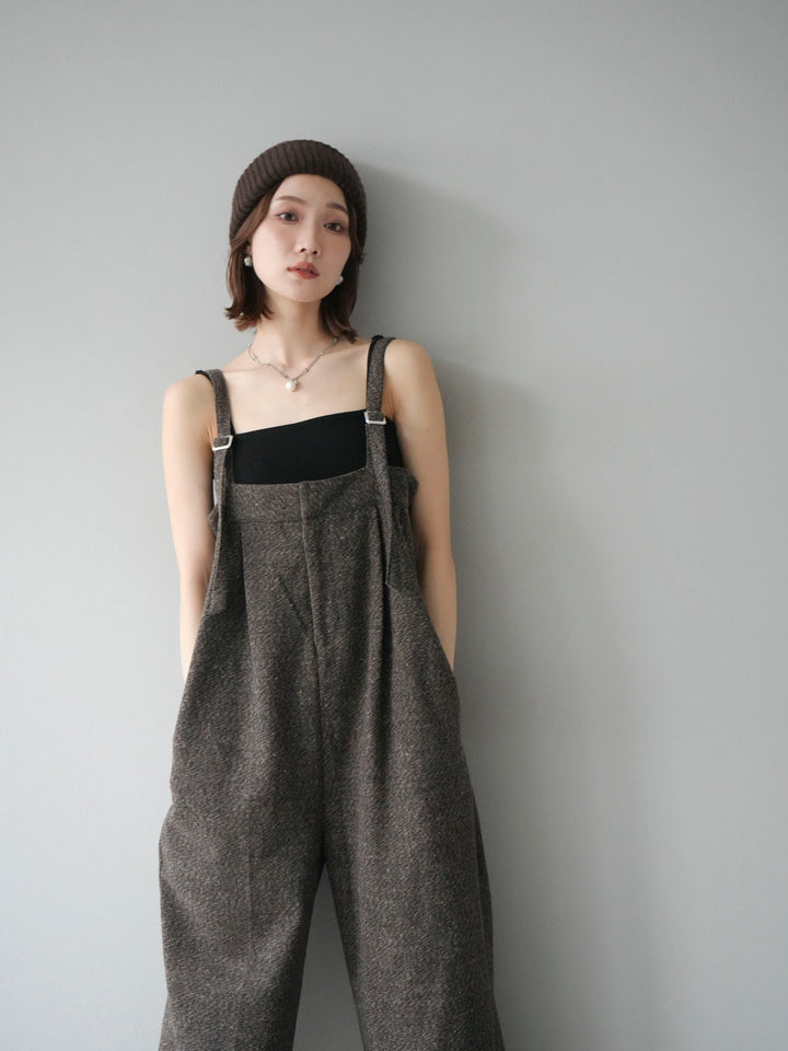 [予約]ツイードベアサロペット/ブラウン