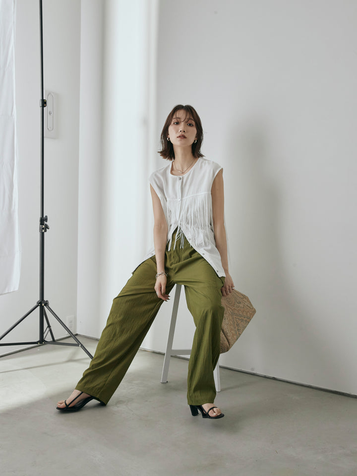 [予約]フリンジノースリブラウス/オフ