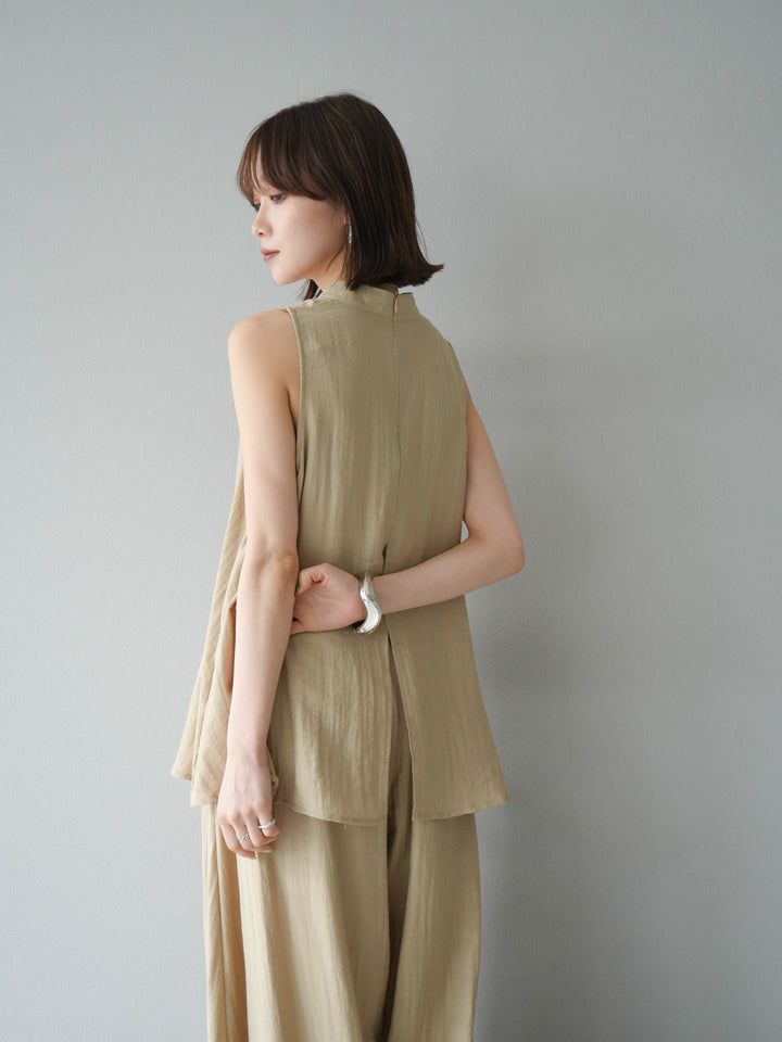 [SET]ホルターネックバックスリットブラウス＆スーパーワイドパンツSET UP(2set)