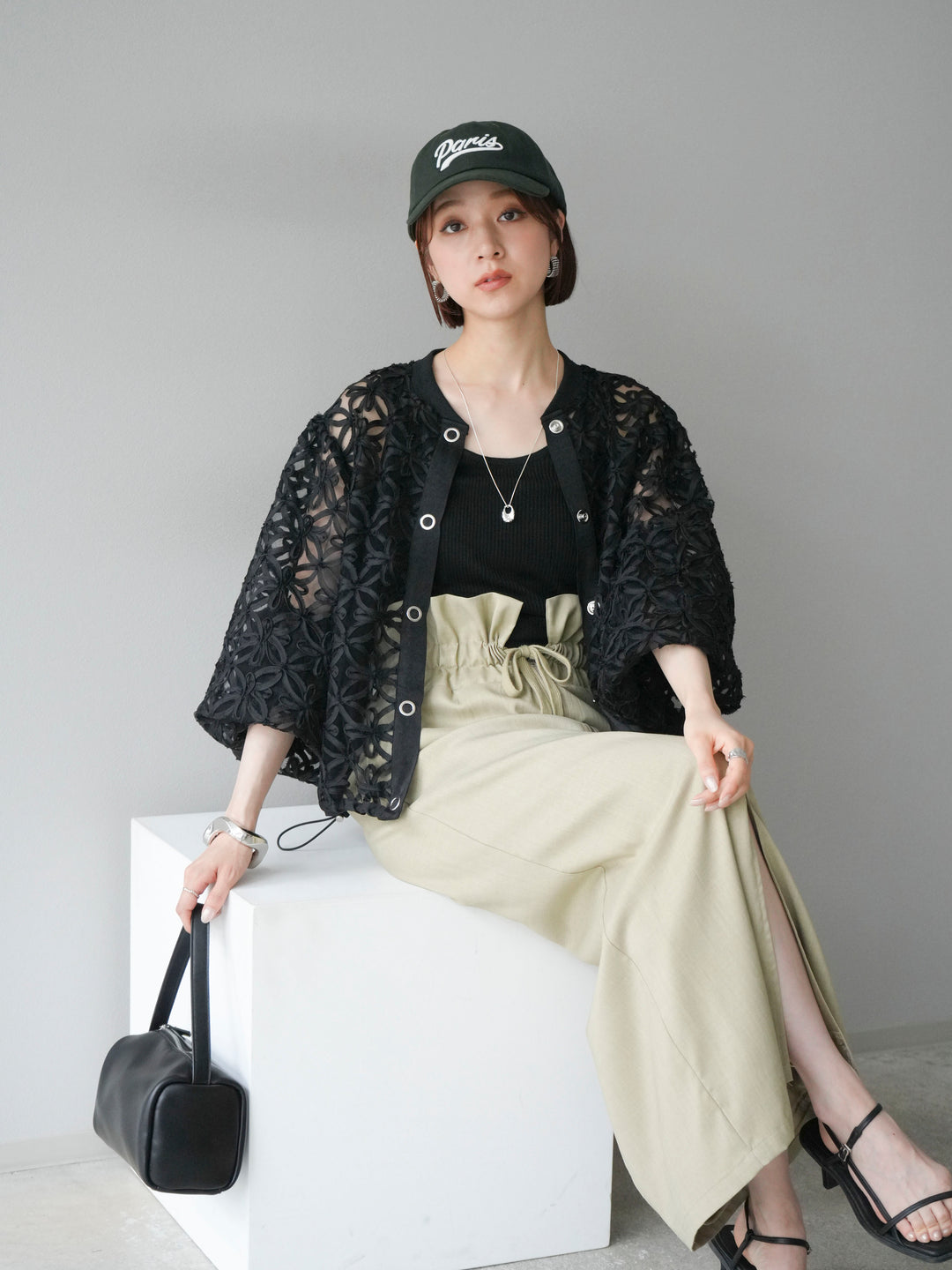 [予約]テープレースシアーブルゾン/ブラック