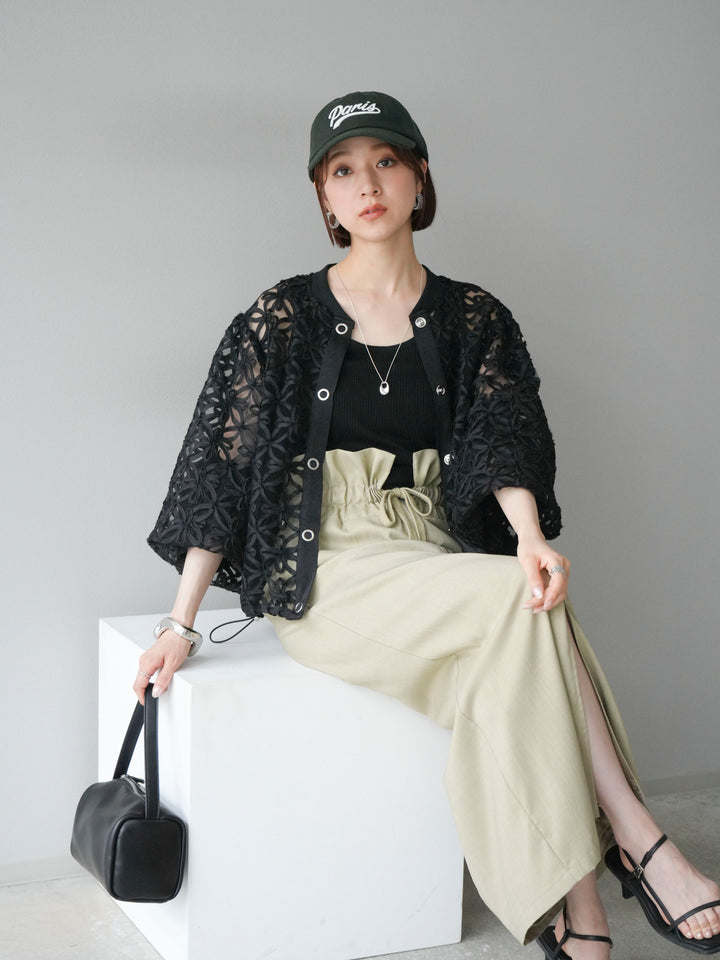 [予約]テープレースシアーブルゾン/ブラック