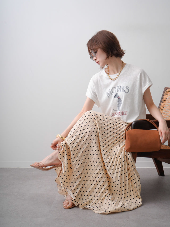 [予約]ドッグエンブロイダリーTEE/white