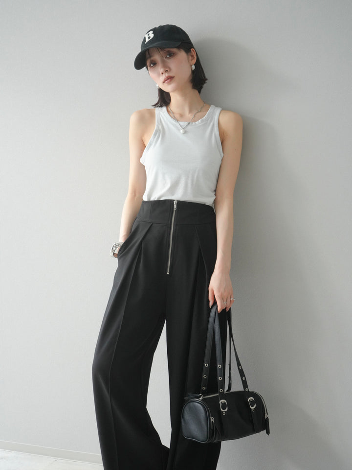 [予約]カップ付きラメアメスリブラトップ/オフ