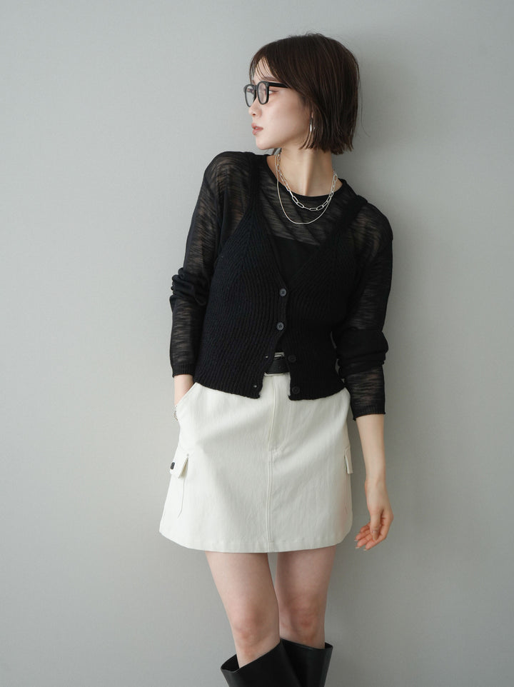 [予約]ビスチェアンサンブルシアーニット/black