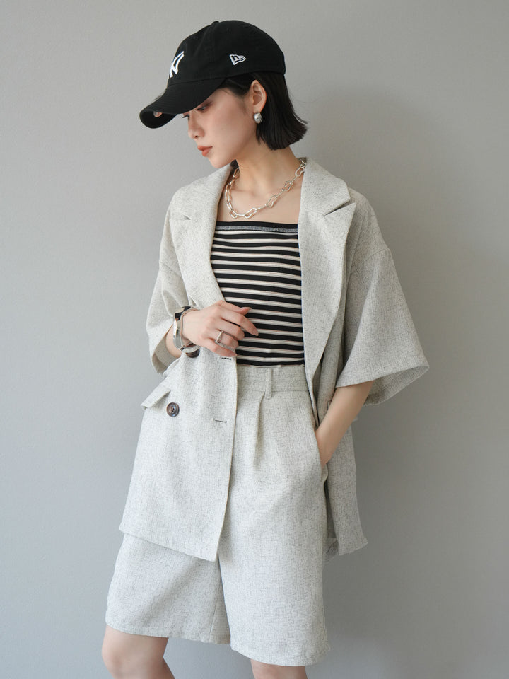 [SET]サマーツイードハーフジャケット+サマーツイードハーフパンツ(2set)