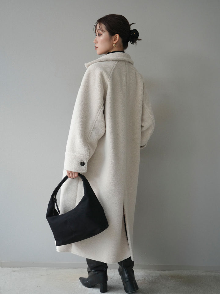 [予約]ボアxムートンロングコート/ivory