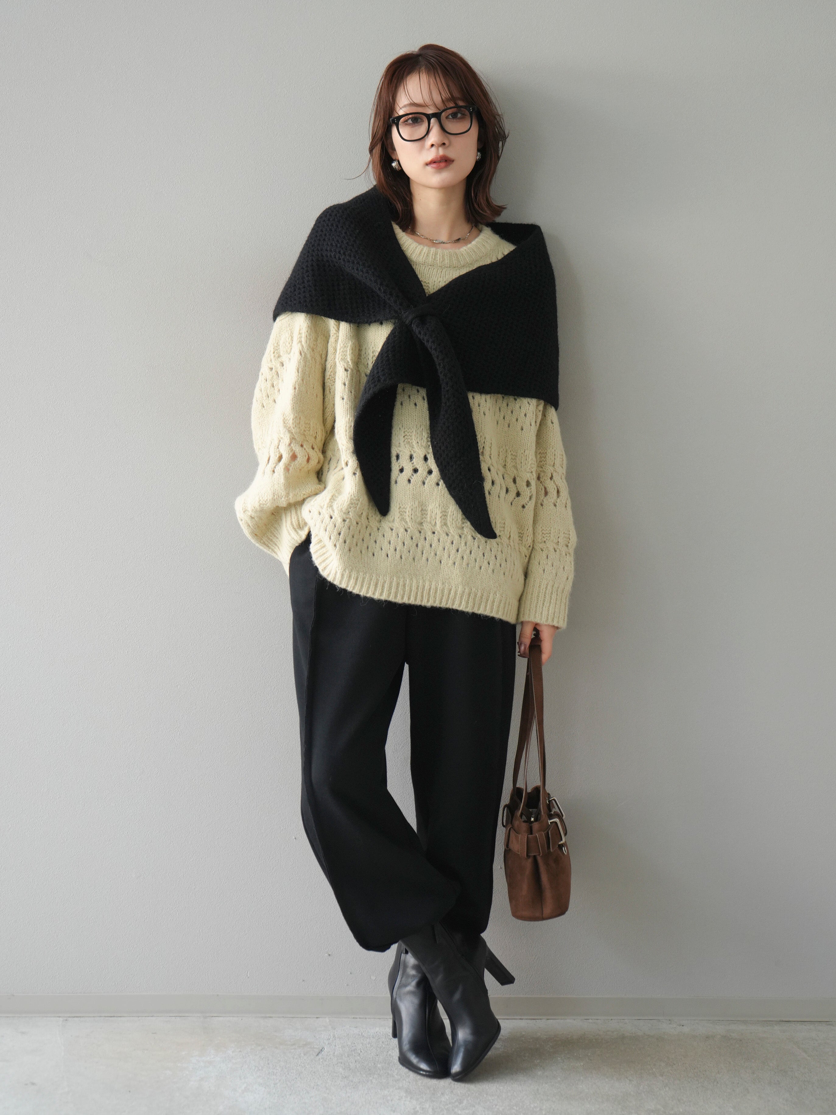 ★kkcamber★BODE ニット BODE(ボーディー) OVER SHIRT刺繍かぎ編み半袖ニット ベージュxマルチ