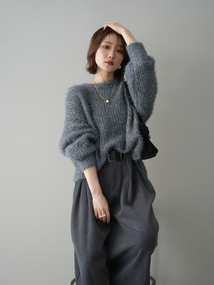 [SET]ボリュームスリーブシャギー MIXニットプルオーバー+ボリュームスリーブシャギー MIXニットプルオーバー(2set)