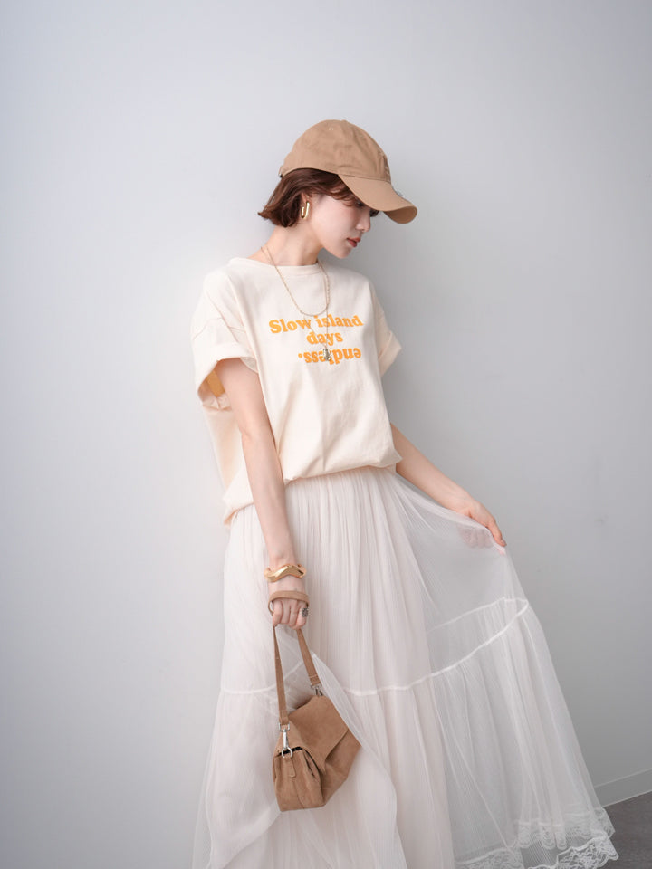 [予約]フロッキーロゴTEE/beige