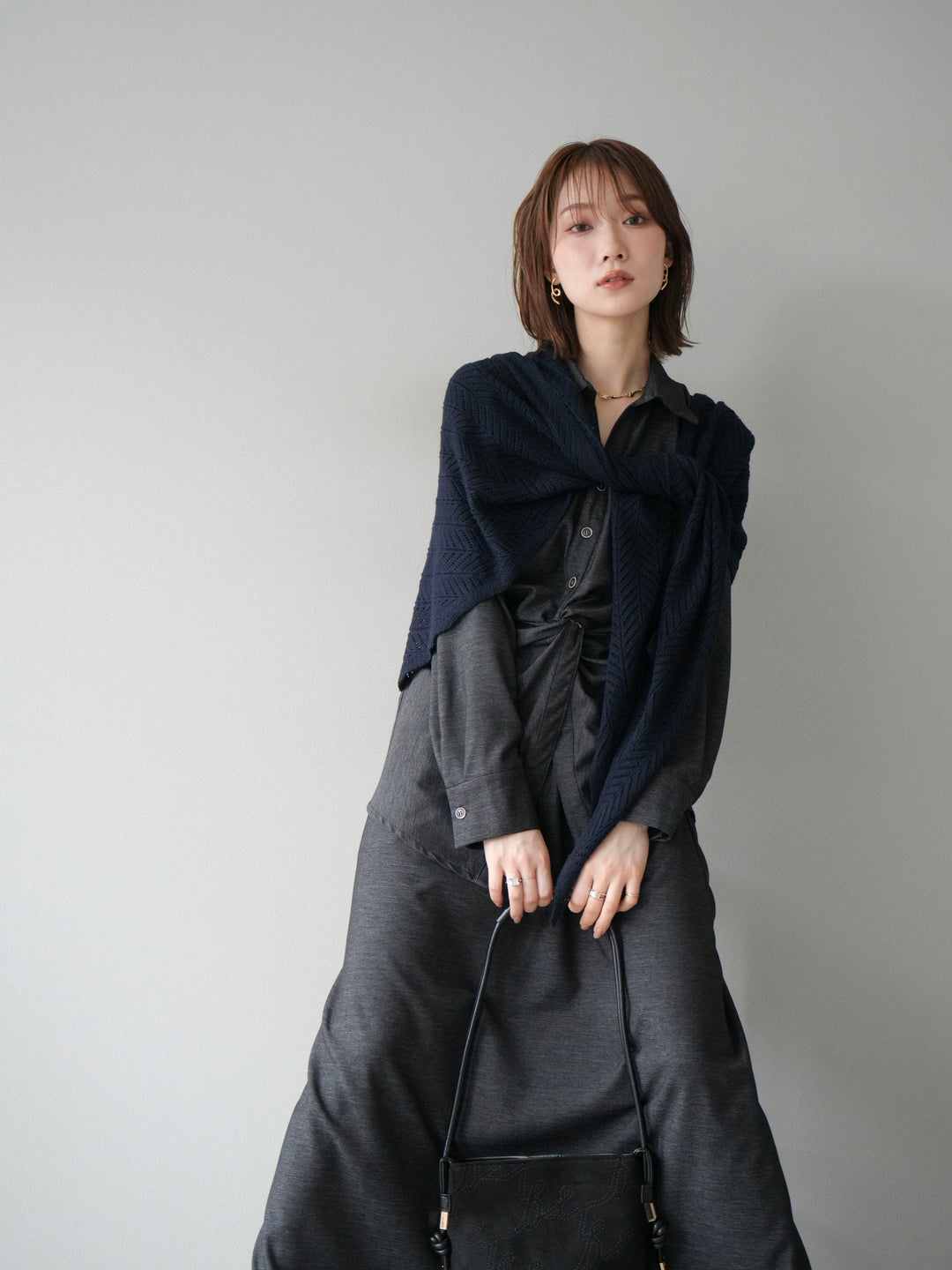 [SET]ツイストデザインシャツ＆スカートSET UP