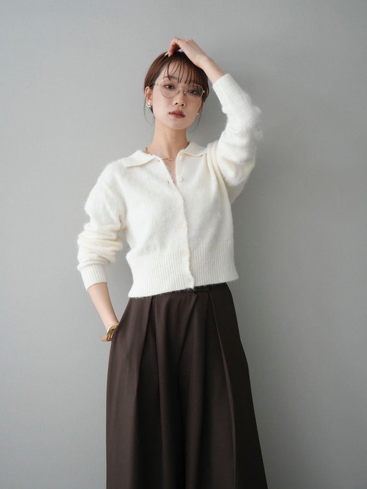 [SET]モヘア衿付きボタンプルオーバー+選べるアクセセット(2set)