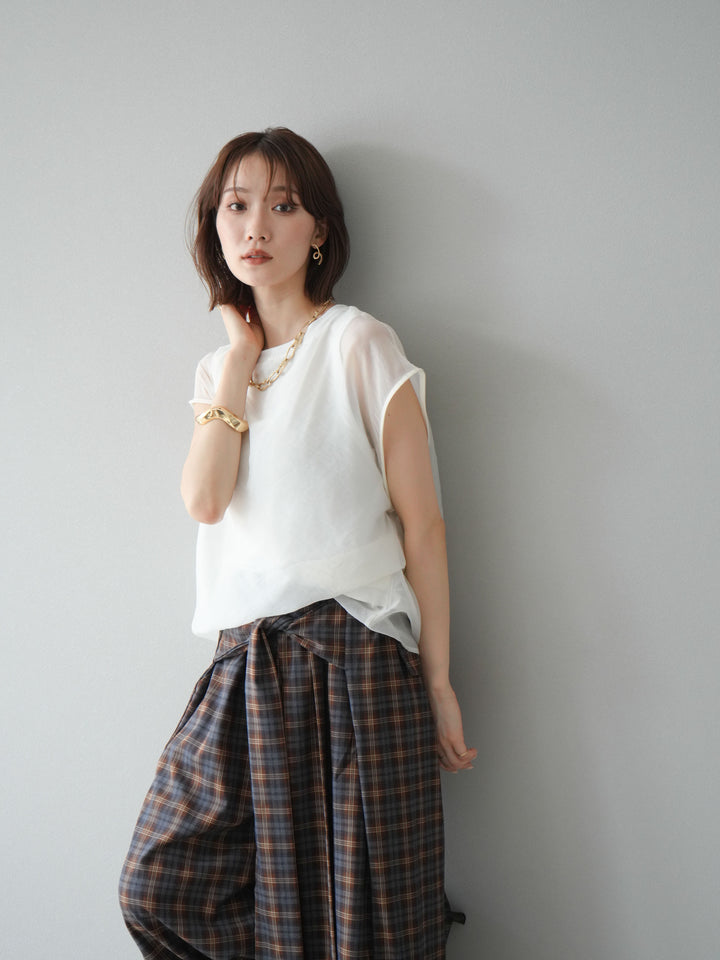 [予約]シアーレイヤードトップス/アイボリー