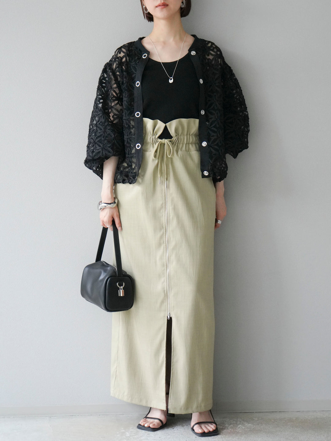 [予約]テープレースシアーブルゾン/ブラック