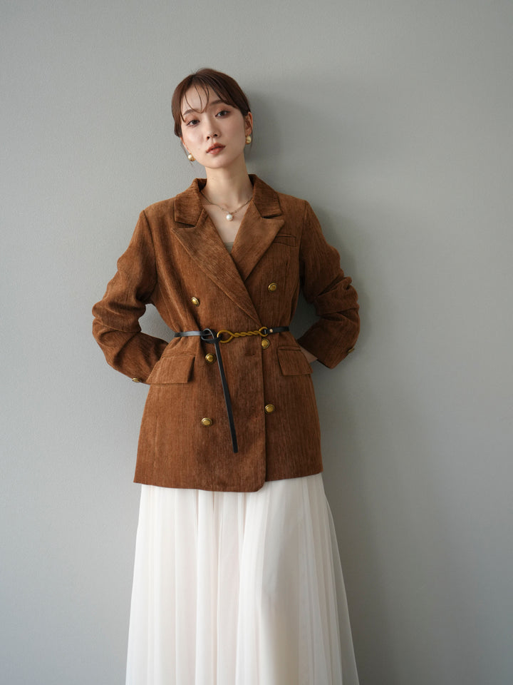 [SET]ベロアダブルジャケット+チュールボリュームスカート(2set)