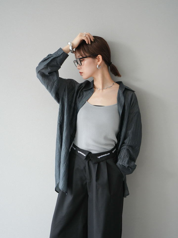 [予約]ワッシャーシャイニーシャツ/グレー