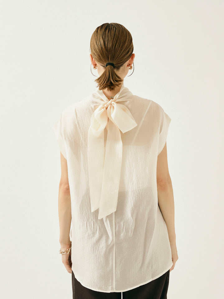 [予約]シャイニーシアーブラウス/アイボリー