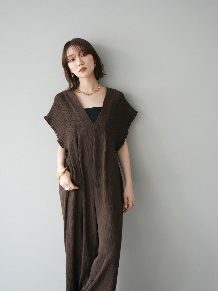 [SET]楊柳シャーリングサロペット+楊柳シャーリングサロペット(2set)