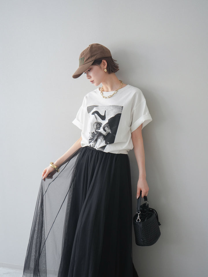 [予約]モノクロフォトTシャツ/off1