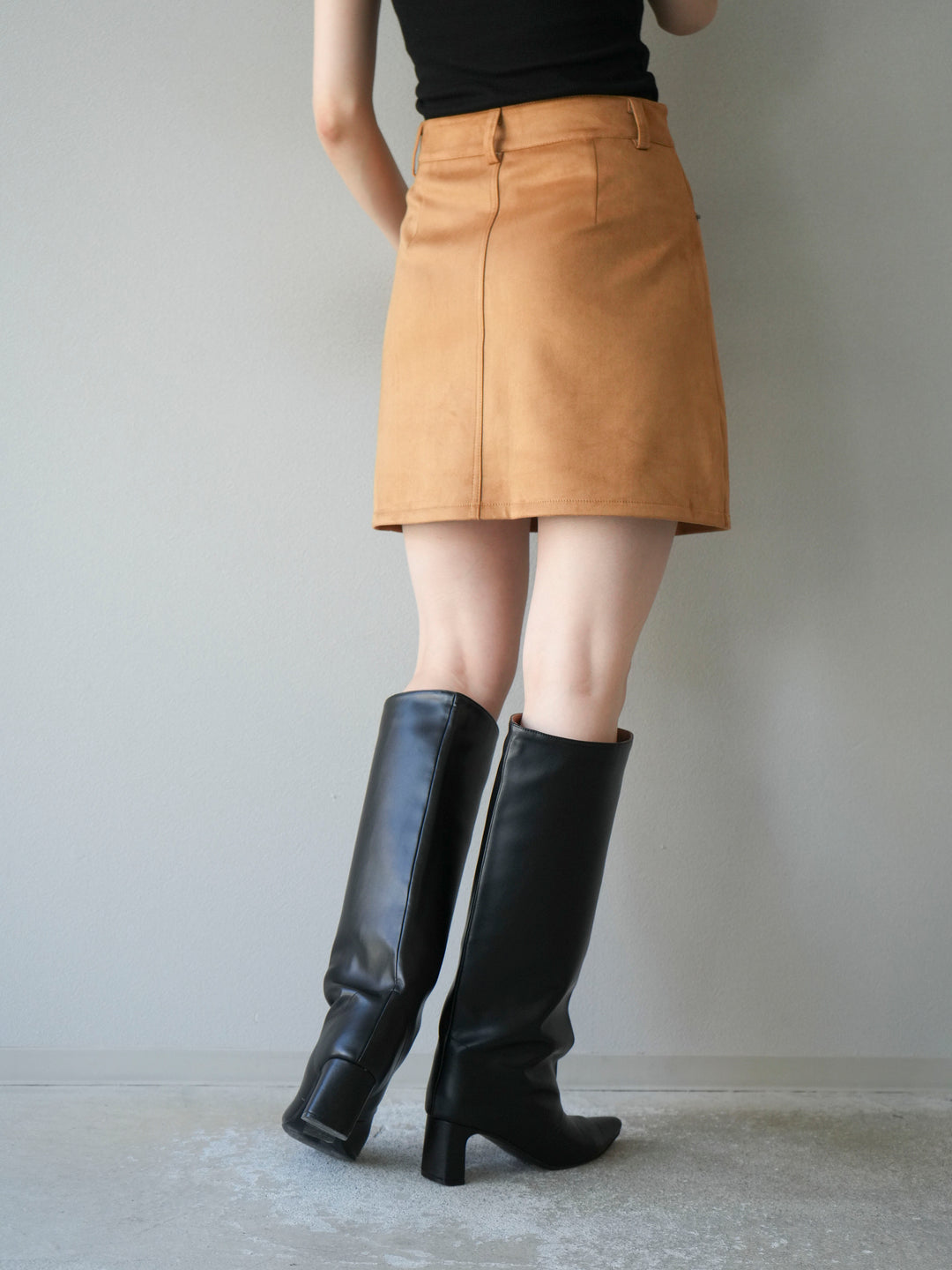 [予約]スエードペチパンツ付ミニスカート/ベージュ