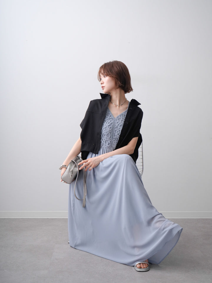 [SET]クロシェシフォンキャミワンピース+クロシェシフォンキャミワンピース(2set)