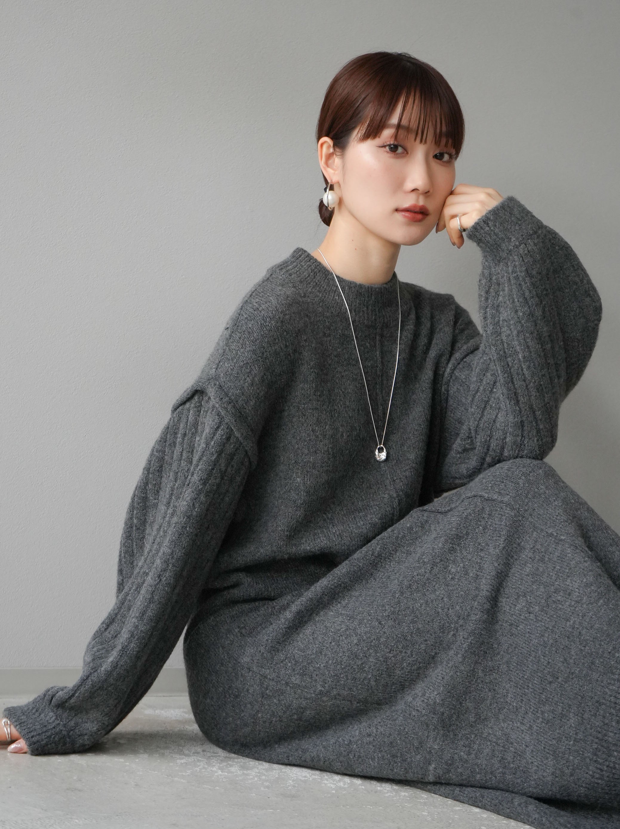 SET]リブ切替ニットワンピース+選べるアクセセット(2set) – Lumier