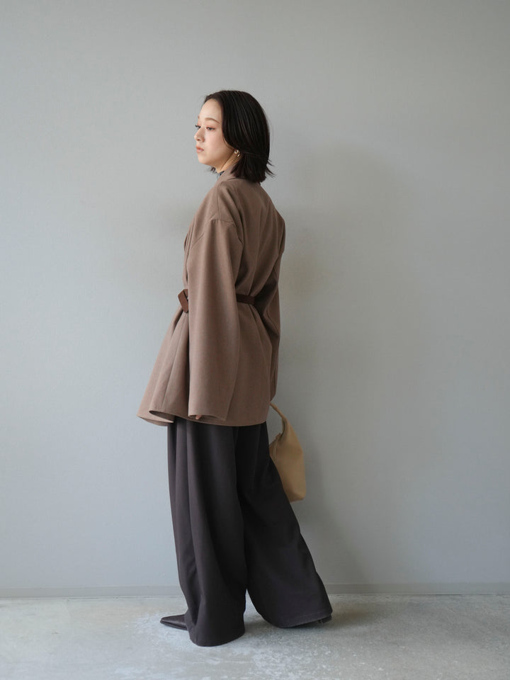 [予約]ビックカラーミディアムジャケット/ベージュ