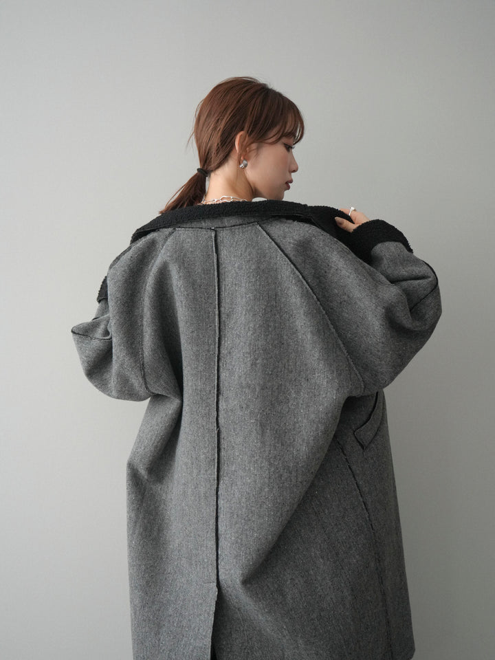 [SET]アウトシーム裏ボアコート+ラメシャギートップス(2set)