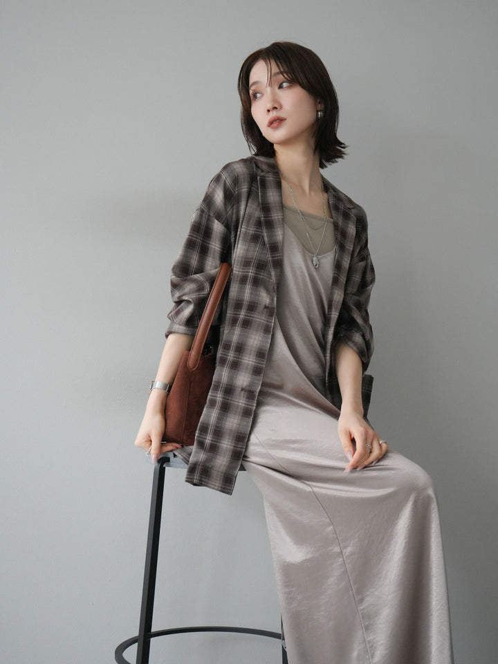 [予約]サテンキャミワンピース/グレージュ