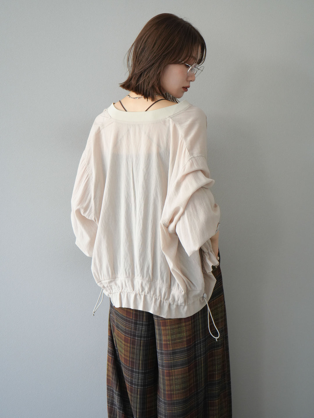[預訂] Washer Sheer Blouson/象牙白