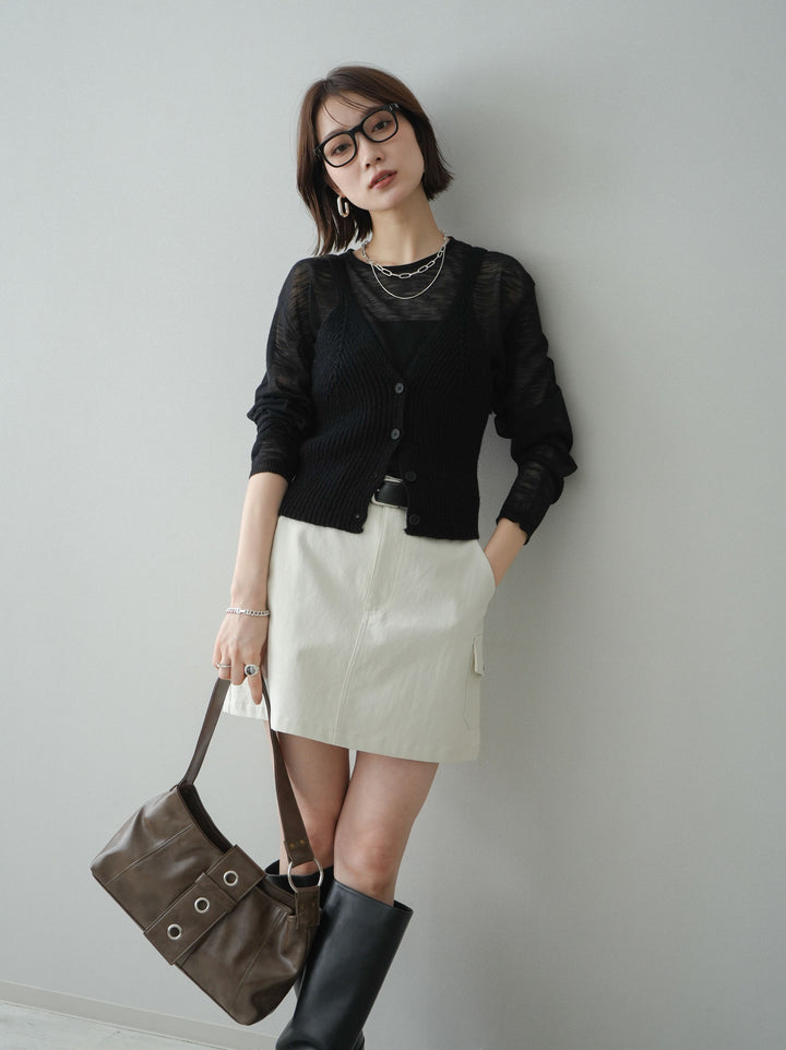 [予約]ビスチェアンサンブルシアーニット/black