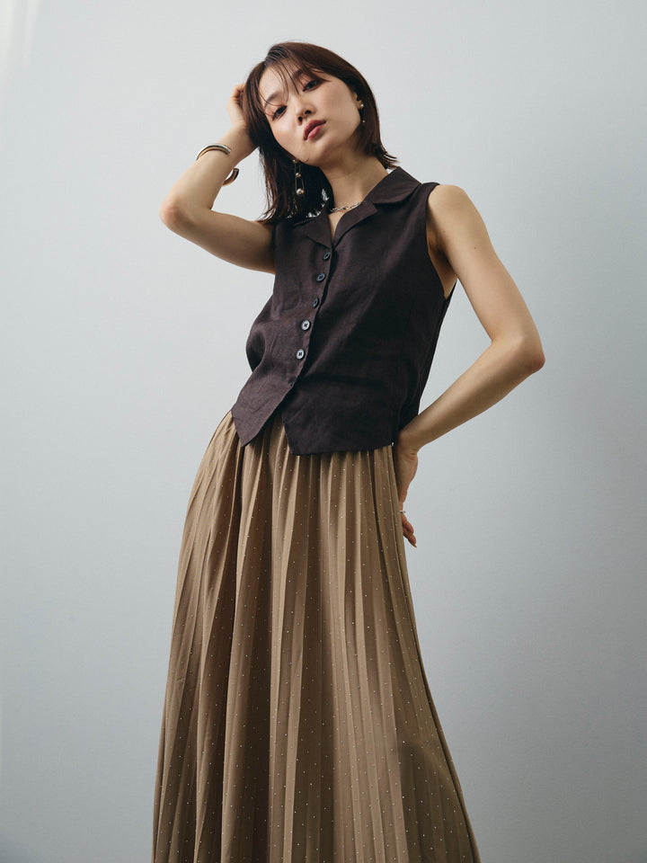 [SET]リネンライクテーラードジレ+リネンライクテーラードジレ(2set)