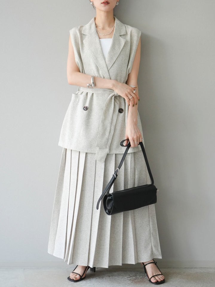 [予約]ミックスツイードジレ/アイボリー